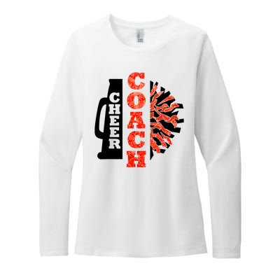 Cheer Coach Cheerleader Megaphone Pom Pom Womens CVC Long Sleeve Shirt