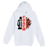 Cheer Coach Cheerleader Megaphone Pom Pom Premium Pullover Hoodie