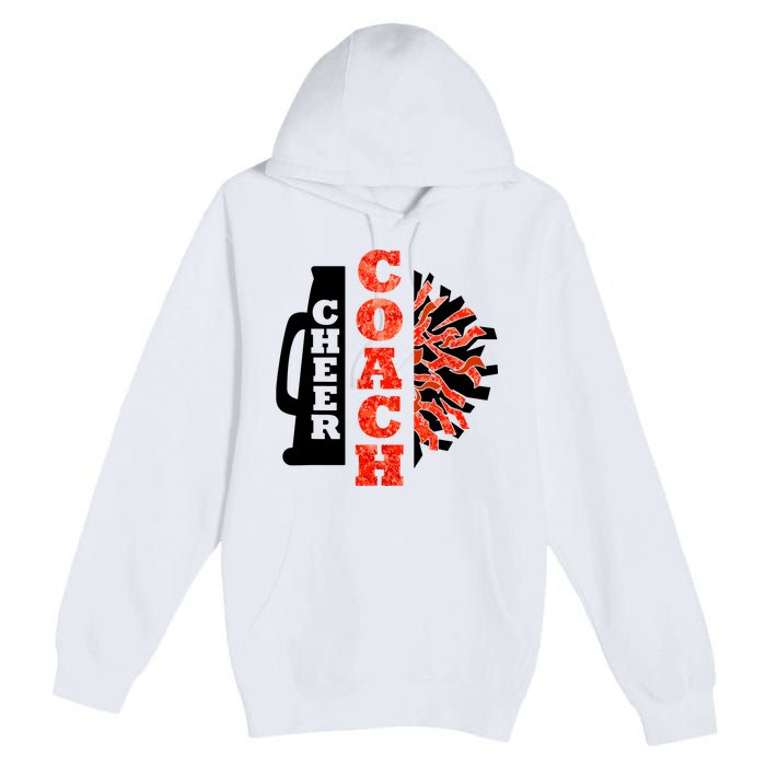 Cheer Coach Cheerleader Megaphone Pom Pom Premium Pullover Hoodie