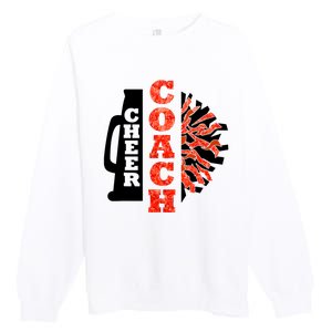 Cheer Coach Cheerleader Megaphone Pom Pom Premium Crewneck Sweatshirt