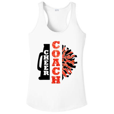 Cheer Coach Cheerleader Megaphone Pom Pom Ladies PosiCharge Competitor Racerback Tank