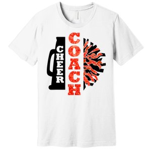 Cheer Coach Cheerleader Megaphone Pom Pom Premium T-Shirt