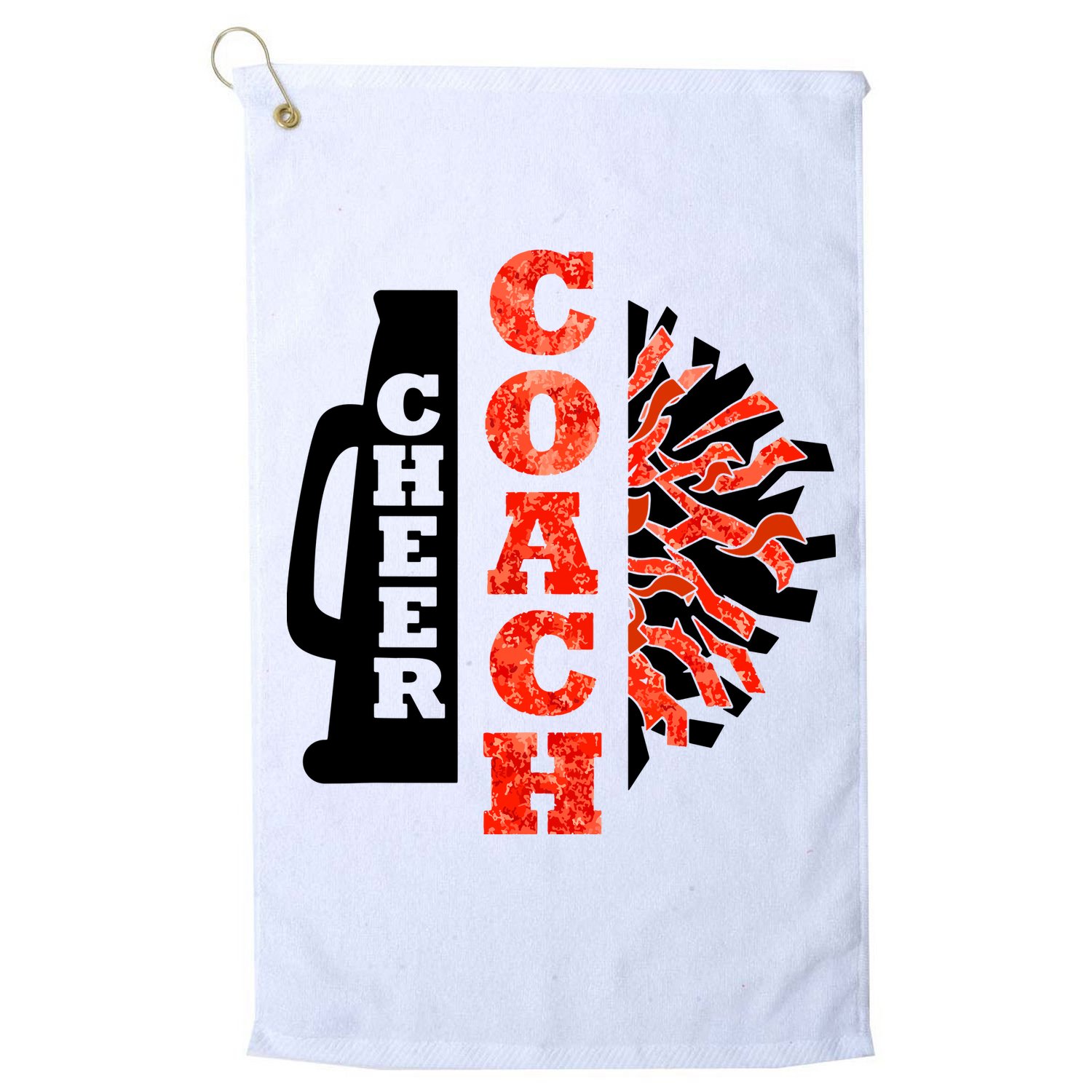 Cheer Coach Cheerleader Megaphone Pom Pom Golf Towel