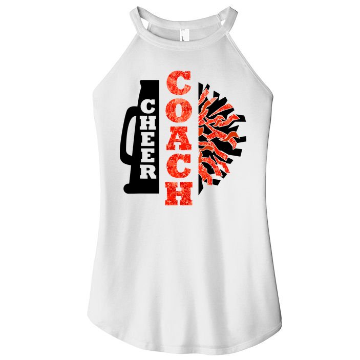 Cheer Coach Cheerleader Megaphone Pom Pom Women's Perfect Tri Rocker Tank