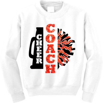 Cheer Coach Cheerleader Megaphone Pom Pom Kids Sweatshirt