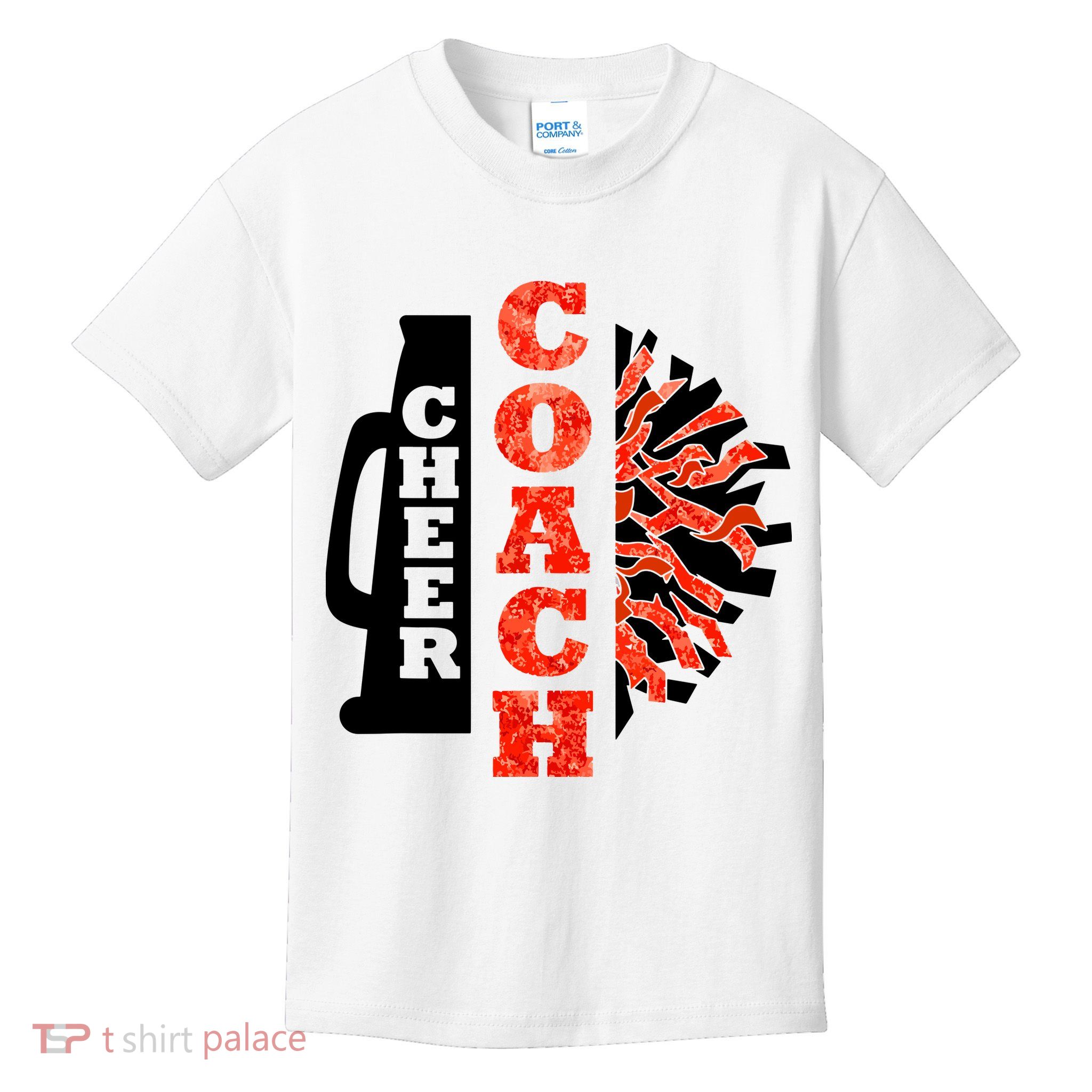 Cheer Coach Cheerleader Megaphone Pom Pom Kids T-Shirt