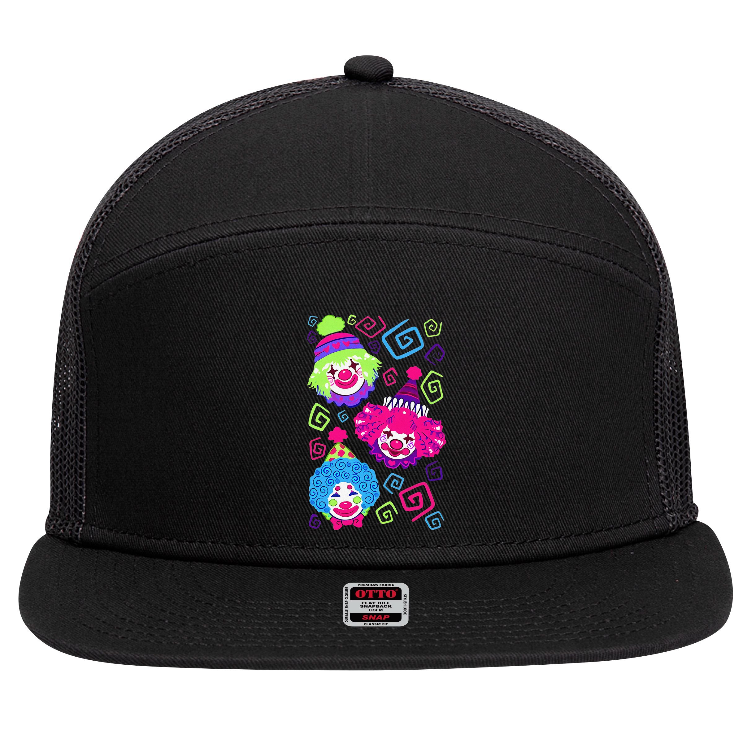 Clown Circus Carnival Costume Birthday Theme Party 7 Panel Mesh Trucker Snapback Hat