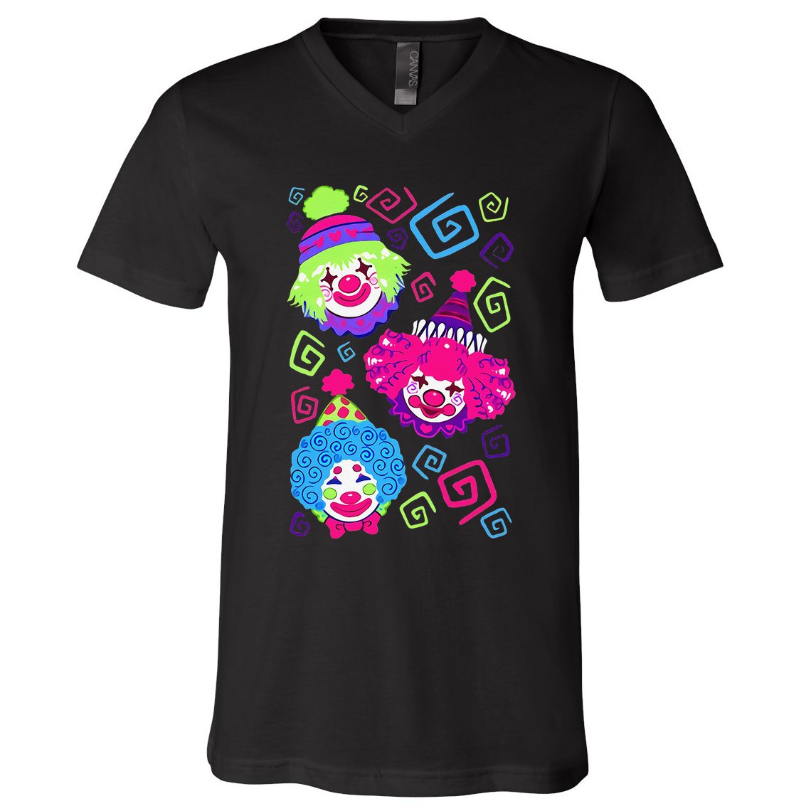 Clown Circus Carnival Costume Birthday Theme Party V-Neck T-Shirt