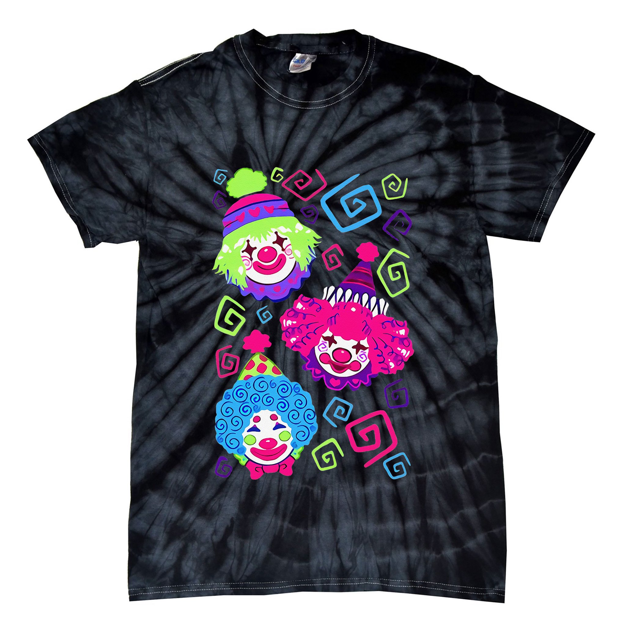 Clown Circus Carnival Costume Birthday Theme Party Tie-Dye T-Shirt