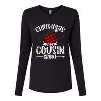 Christmas Cousin Crew Funny Red Plaid Matching Pajama Womens Cotton Relaxed Long Sleeve T-Shirt