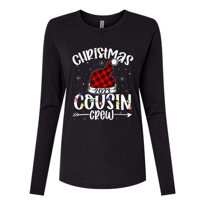 Christmas Cousin Crew Funny Red Plaid Matching Pajama Womens Cotton Relaxed Long Sleeve T-Shirt