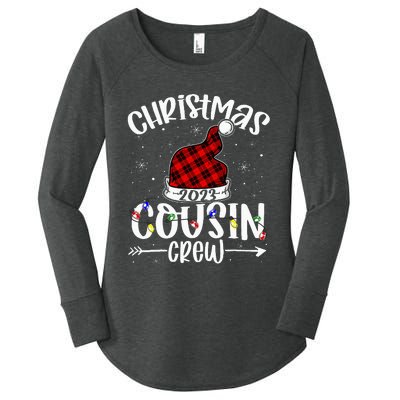 Christmas Cousin Crew Funny Red Plaid Matching Pajama Women's Perfect Tri Tunic Long Sleeve Shirt