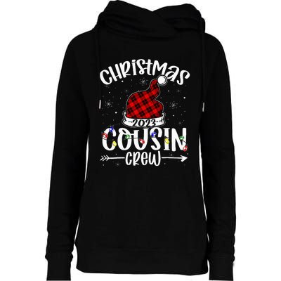 Christmas Cousin Crew Funny Red Plaid Matching Pajama Womens Funnel Neck Pullover Hood