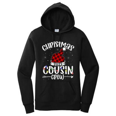 Christmas Cousin Crew Funny Red Plaid Matching Pajama Women's Pullover Hoodie