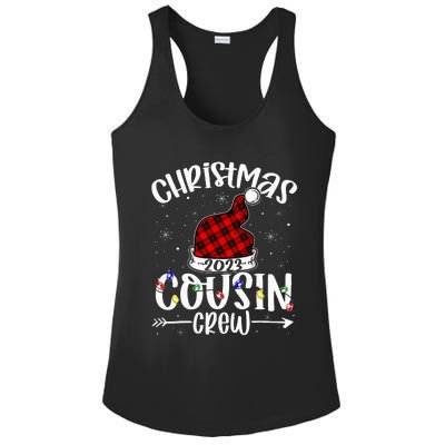 Christmas Cousin Crew Funny Red Plaid Matching Pajama Ladies PosiCharge Competitor Racerback Tank