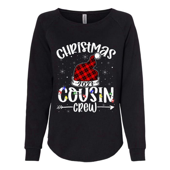 Christmas Cousin Crew Funny Red Plaid Matching Pajama Womens California Wash Sweatshirt