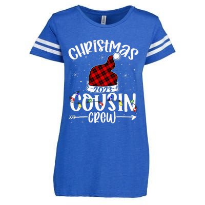 Christmas Cousin Crew Funny Red Plaid Matching Pajama Enza Ladies Jersey Football T-Shirt