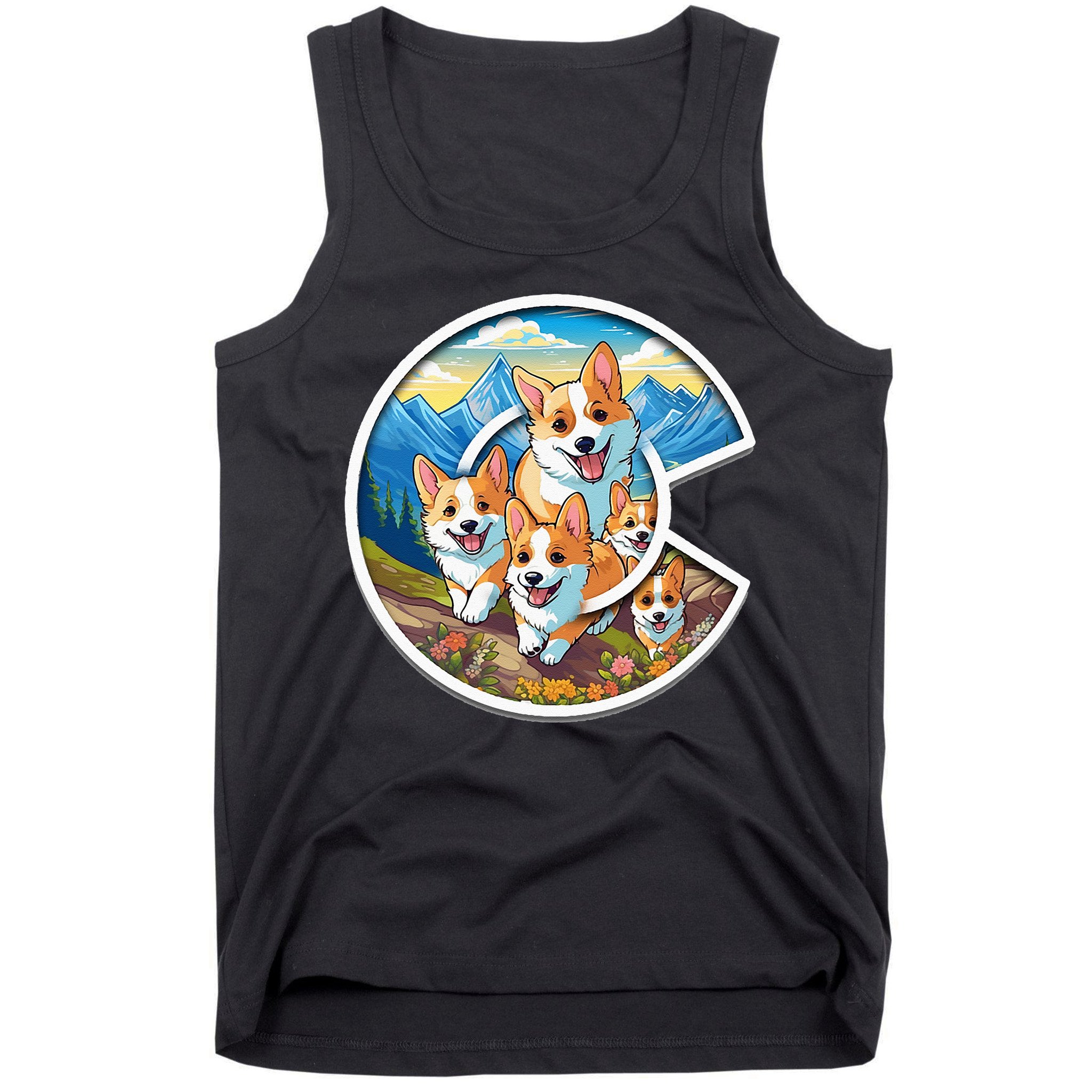 Colorado Corgi Cute Dog in the Rocky Mountains Tank Top