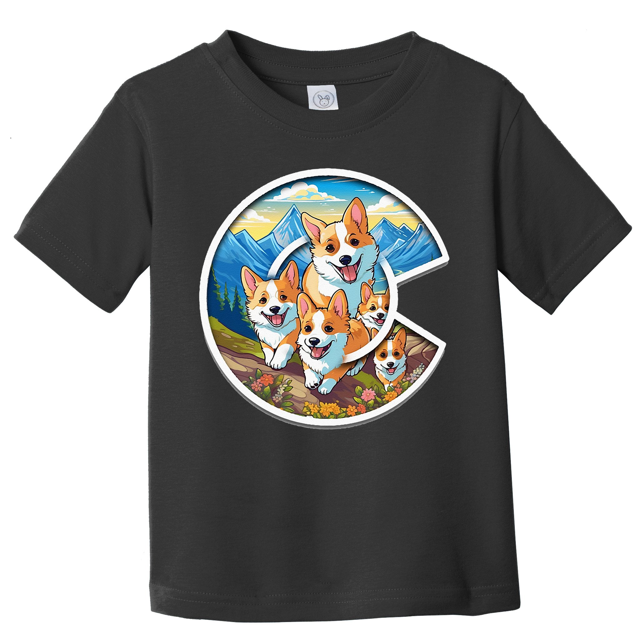 Colorado Corgi Cute Dog in the Rocky Mountains Toddler T-Shirt