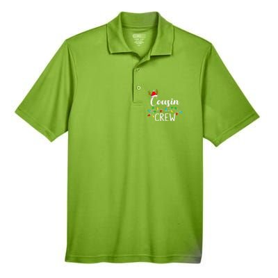 Christmas Cousin Crew Xmas Lights Santa Hat Cute Gift Men's Origin Performance Pique Polo