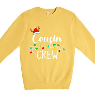 Christmas Cousin Crew Xmas Lights Santa Hat Cute Gift Premium Crewneck Sweatshirt