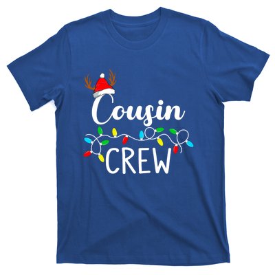 Christmas Cousin Crew Xmas Lights Santa Hat Cute Gift T-Shirt