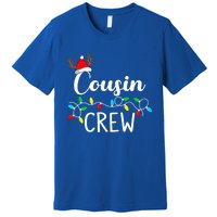 Christmas Cousin Crew Xmas Lights Santa Hat Cute Gift Premium T-Shirt