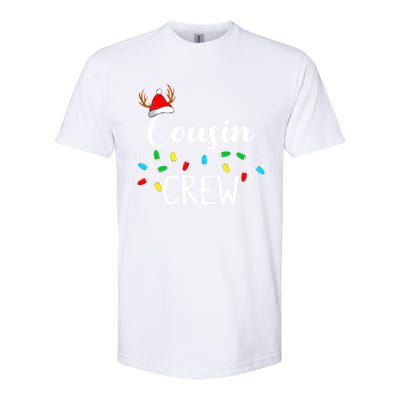 Christmas Cousin Crew Xmas Lights Santa Hat Cute Gift Softstyle CVC T-Shirt