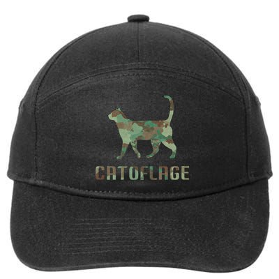 Camo Cat Catoflage Funny Cat Lover Cute Kitten Meow Cats 7-Panel Snapback Hat