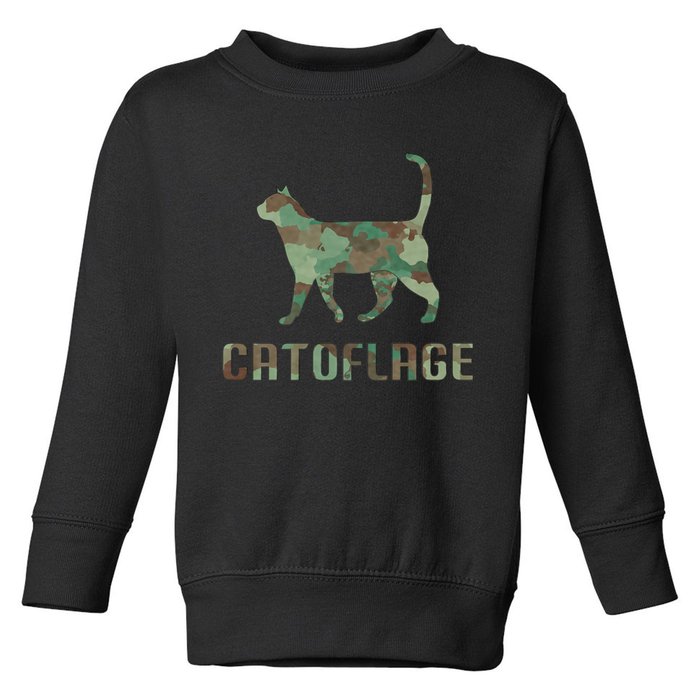 Camo Cat Catoflage Funny Cat Lover Cute Kitten Meow Cats Toddler Sweatshirt