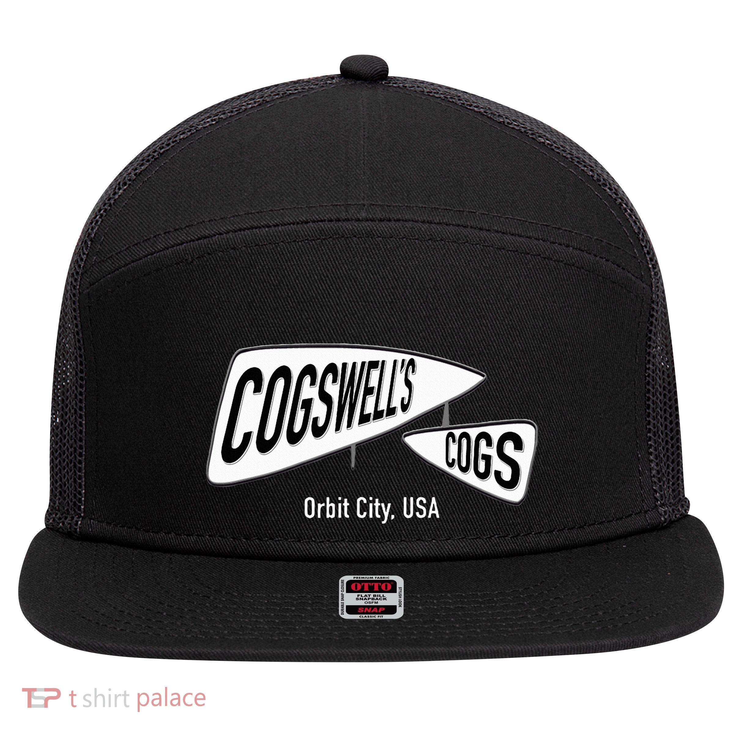 CogswellS Cogs Classic Cartoon 7 Panel Mesh Trucker Snapback Hat