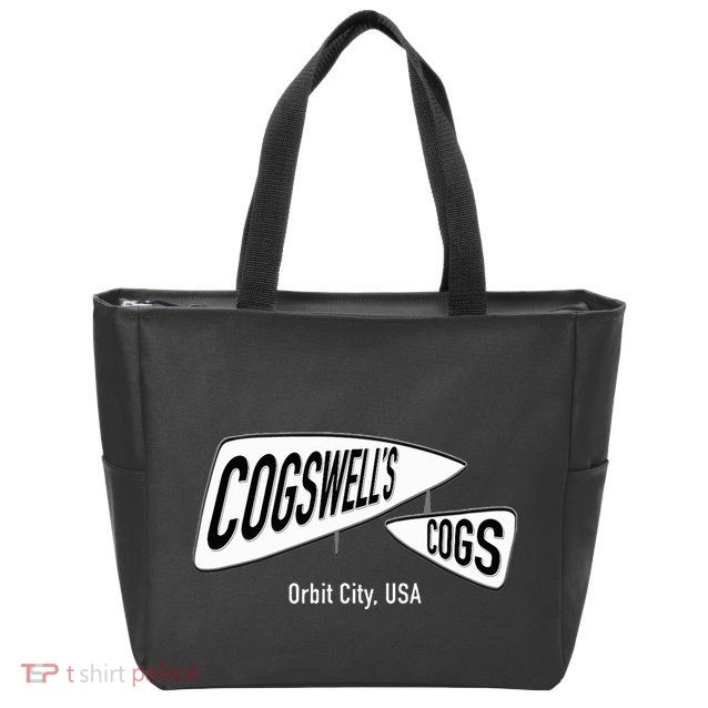 CogswellS Cogs Classic Cartoon Zip Tote Bag