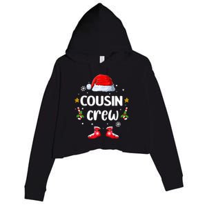 Cousin Crew Christmas Family Squad Naughty Matching Santa Great Gift Crop Fleece Hoodie