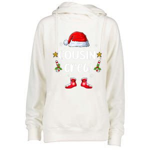 Cousin Crew Christmas Family Squad Naughty Matching Santa Great Gift Womens Funnel Neck Pullover Hood