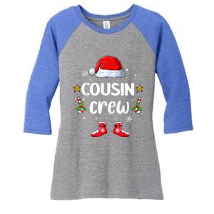 Cousin Crew Christmas Family Squad Naughty Matching Santa Great Gift Women's Tri-Blend 3/4-Sleeve Raglan Shirt