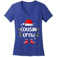 Cousin Crew Christmas Family Squad Naughty Matching Santa Great Gift Women's V-Neck T-Shirt