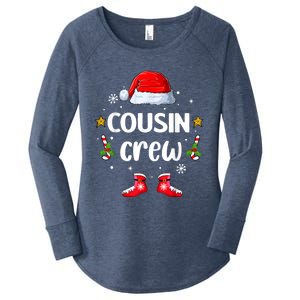 Cousin Crew Christmas Family Squad Naughty Matching Santa Great Gift Women's Perfect Tri Tunic Long Sleeve Shirt