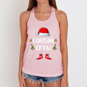 Cousin Crew Christmas Family Squad Naughty Matching Santa Great Gift Women's Knotted Racerback Tank