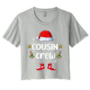 Cousin Crew Christmas Family Squad Naughty Matching Santa Great Gift Women's Crop Top Tee