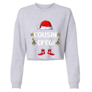 Cousin Crew Christmas Family Squad Naughty Matching Santa Great Gift Cropped Pullover Crew