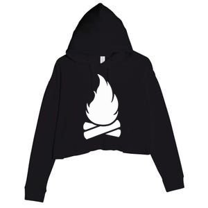 Camping Campfire Crop Fleece Hoodie