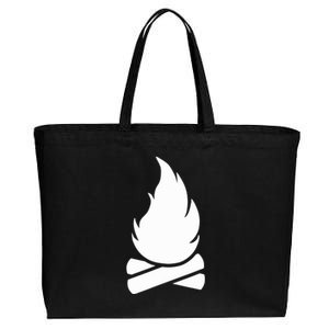 Camping Campfire Cotton Canvas Jumbo Tote