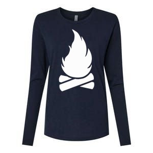 Camping Campfire Womens Cotton Relaxed Long Sleeve T-Shirt