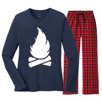 Camping Campfire Women's Long Sleeve Flannel Pajama Set 