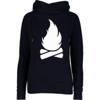 Camping Campfire Womens Funnel Neck Pullover Hood