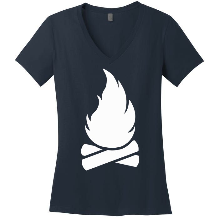 Camping Campfire Women's V-Neck T-Shirt