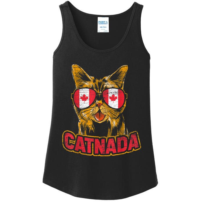 Catnada Canadian Cat Animal Canada Day Canada Ladies Essential Tank