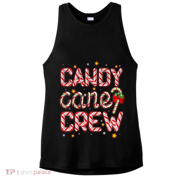 Cute Christmas Candy Cane Crew Matching Shirts Ladies PosiCharge Tri-Blend Wicking Tank