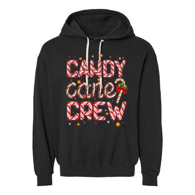 Cute Christmas Candy Cane Crew Matching Shirts Garment-Dyed Fleece Hoodie