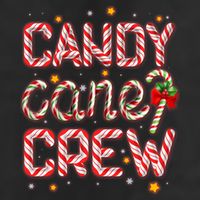 Cute Christmas Candy Cane Crew Matching Shirts 7 Panel Mesh Trucker Snapback Hat